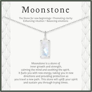 New Beginnings Rainbow Moonstone Sterling Silver Necklace for Women
